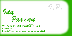 ida paxian business card